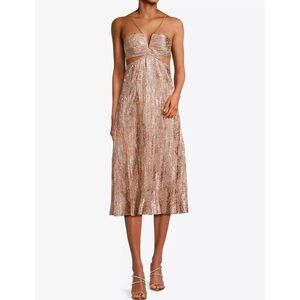 liv foster embellished twill halter midi dress Liv Foster Embellished Twill Halterneck Midi-Dress